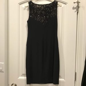 Lauren Ralph Lauren Sleeveless Sequin Black Dress